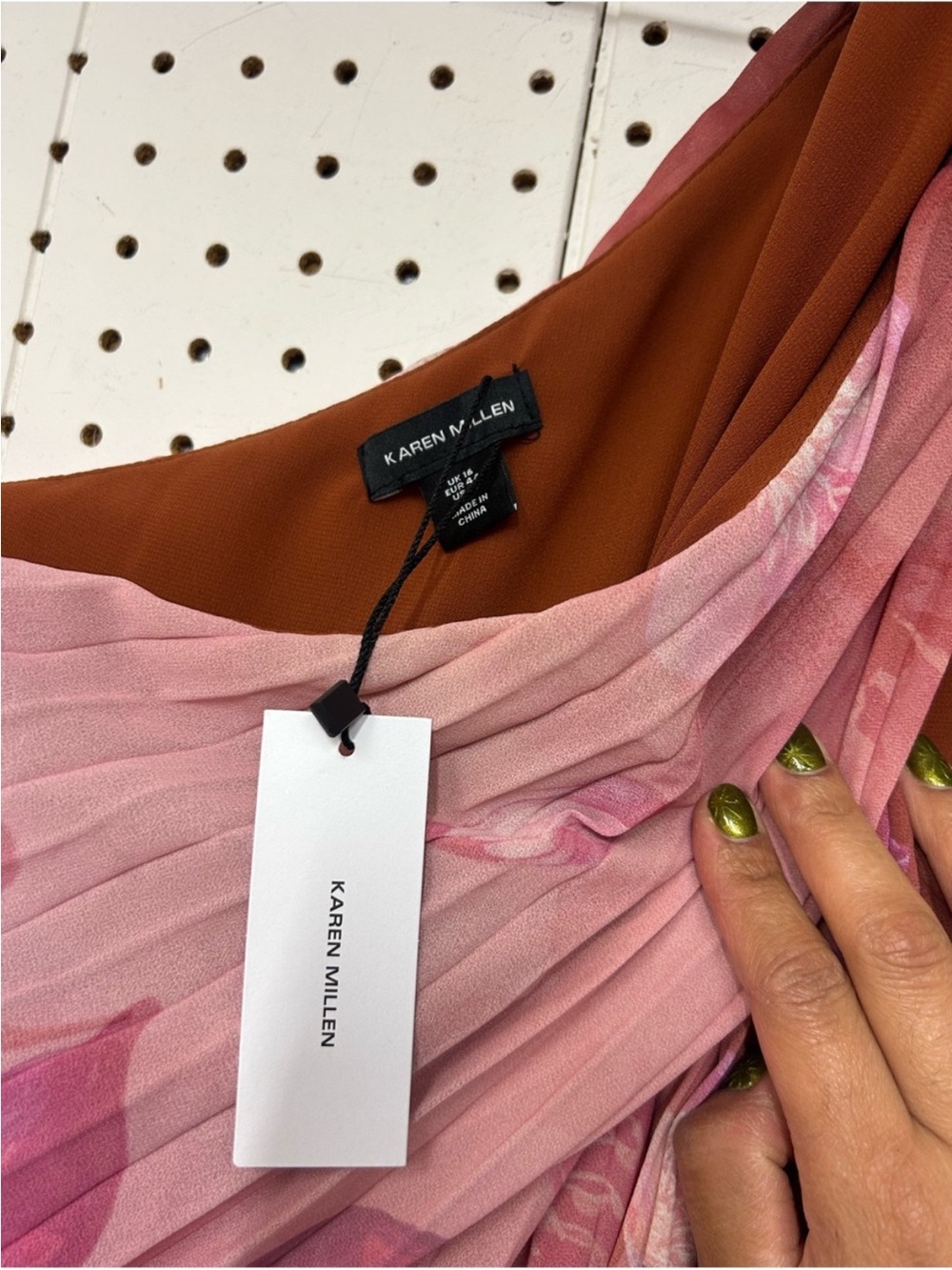 NWT- Karen Millen Pink to Purple Ombre One-Shoulder Pleated Gown- US 12 - Picture 6 of 12